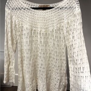 Elegant White Crochet Sweater